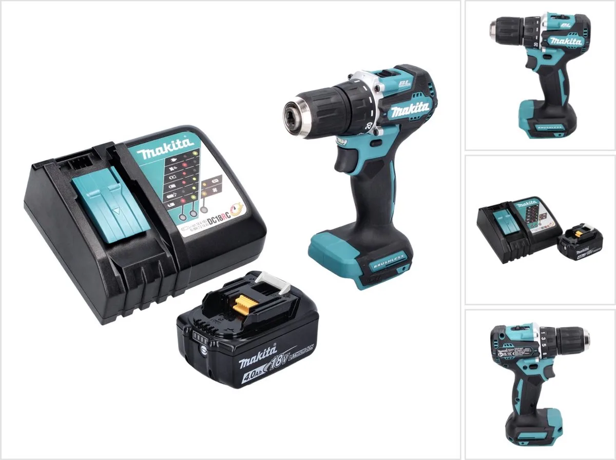 DDF 487 RM1 accuboormachine 18 V 40 Nm borstelloos + 1x oplaadbare accu 4.0 Ah + lader by Makita – product image