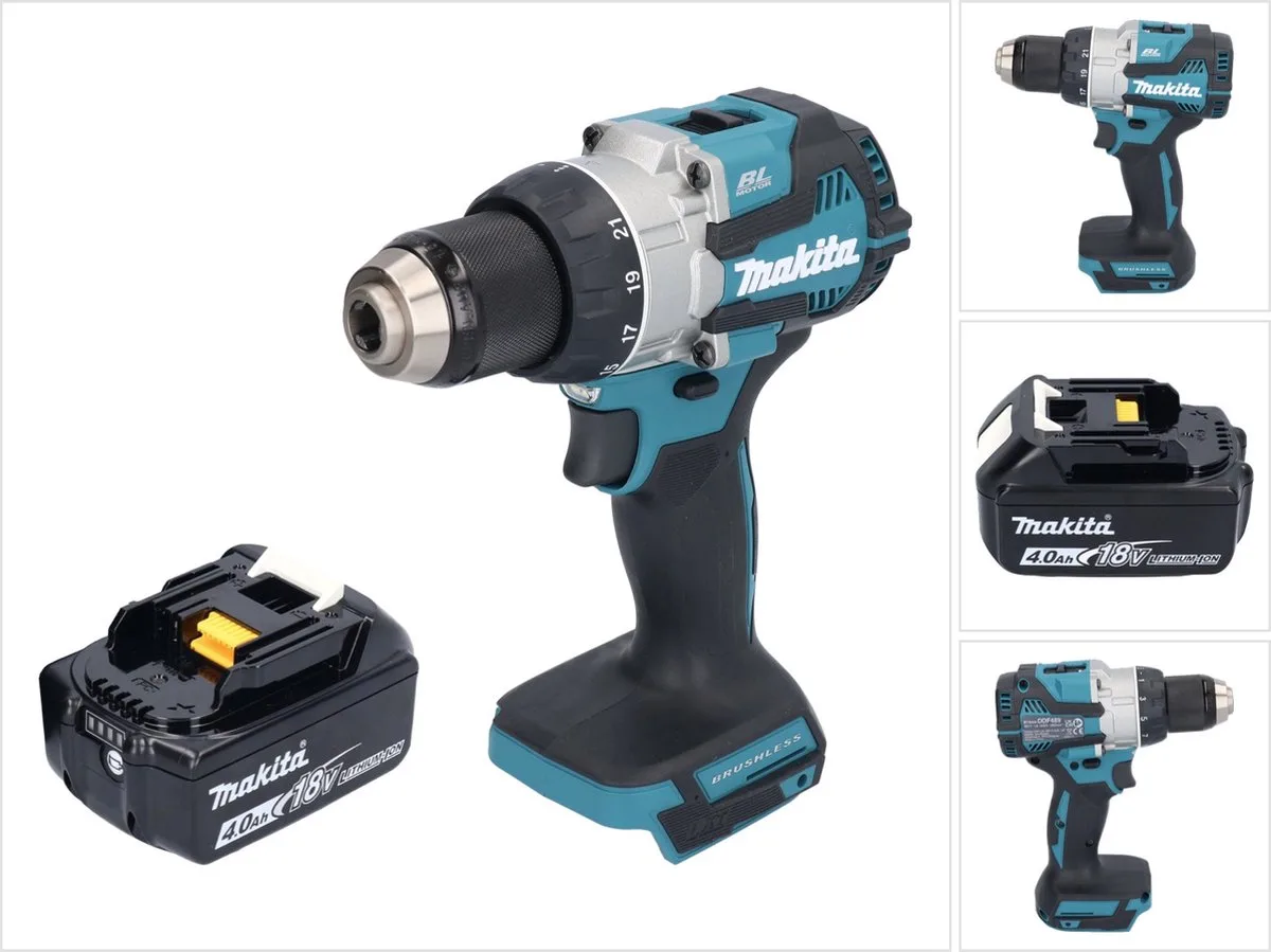 DDF 489 M1 accuboormachine 18 V 73 Nm borstelloos + 1x oplaadbare accu 4.0 Ah - zonder oplader de Makita – image du produit