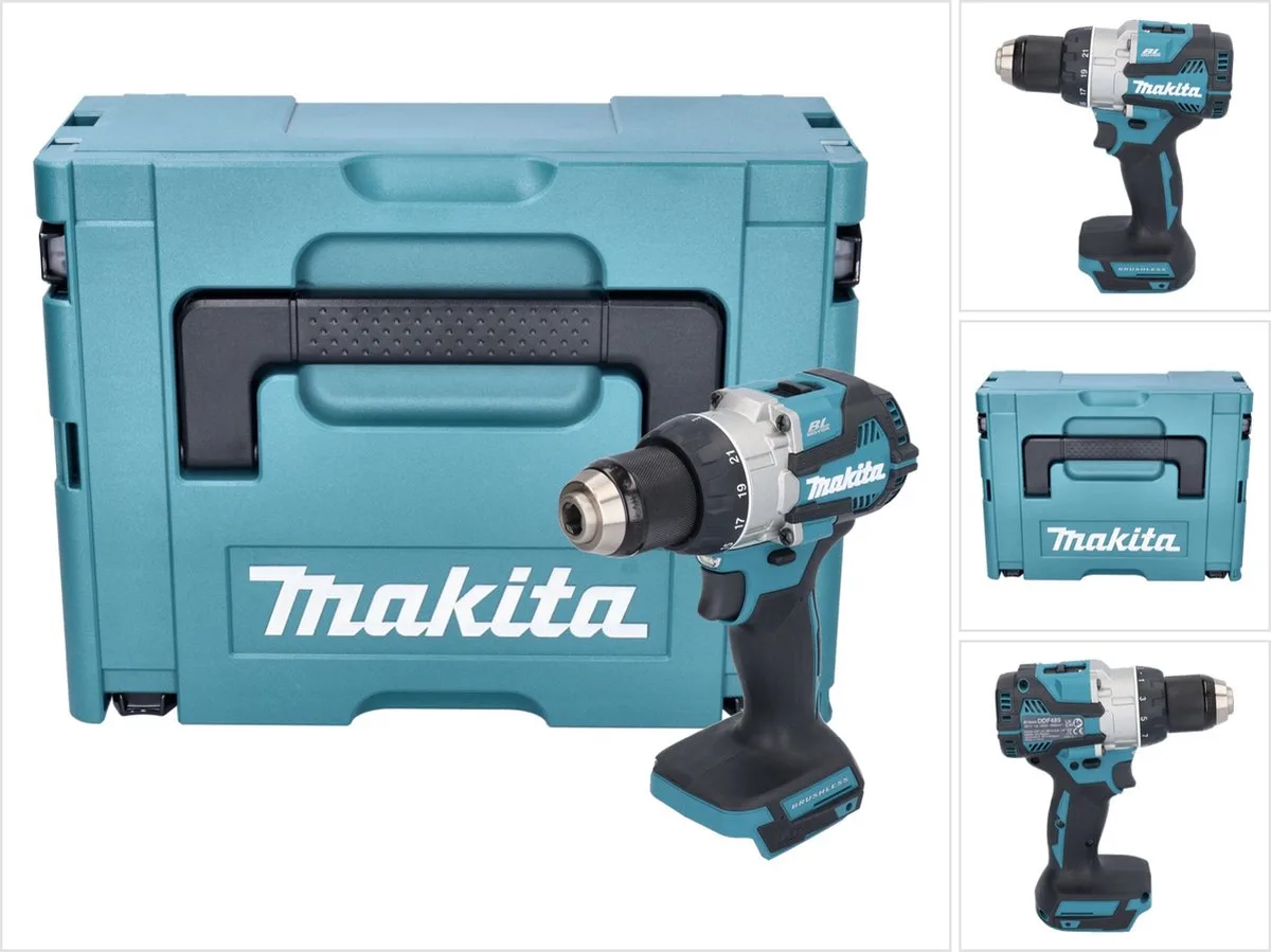 DDF 489 ZJ accuboormachine 18 V 73 Nm Brushless Solo + Makpac - zonder accu, zonder lader van Makita – productafbeelding