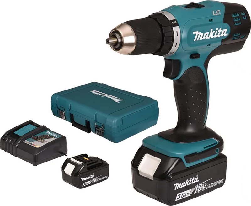 DDF453RFE 18 Volt Accu Schroefboormachine met 2x 3.0Ah Li-ion accu en lader in Koffer LXT accu's by Makita – product image