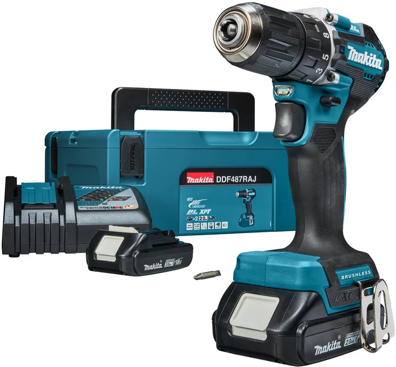 DDF487RAJ Accu Schroefboormachine 18V 2.0Ah in Mbox van Makita – productafbeelding