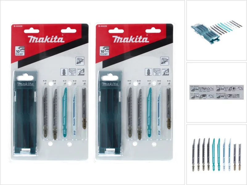 decoupeerzaagblad assortiment B 2 stuks (2x B-44426) 20-delig voor hout / kunststof / metaal / parket / laminaat de Makita – image du produit