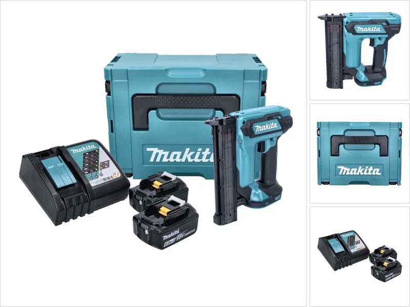 DFN 350 RGJ accu staande spijkermachine 18 V 15 - 35 mm + 2x accu 6.0 Ah + lader + Makpac de Makita – image du produit