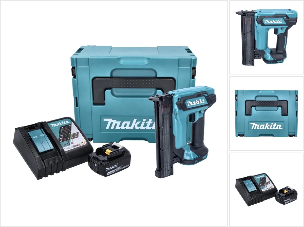 DFN 350 RM1J accu staande spijkermachine 18 V 15 - 35 mm + 1x oplaadbare accu 4.0 Ah + lader + Makpac von Makita – Produktbild