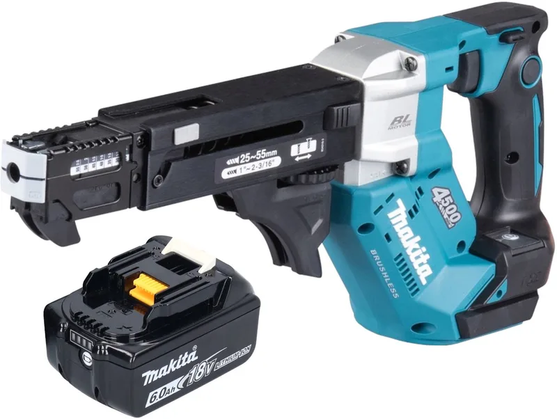 DFR 552 G1 accu-magazijnschroevendraaier 18 V 25 - 55 mm borstelloos + 1x accu 6.0 Ah - zonder oplader van Makita – productafbeelding
