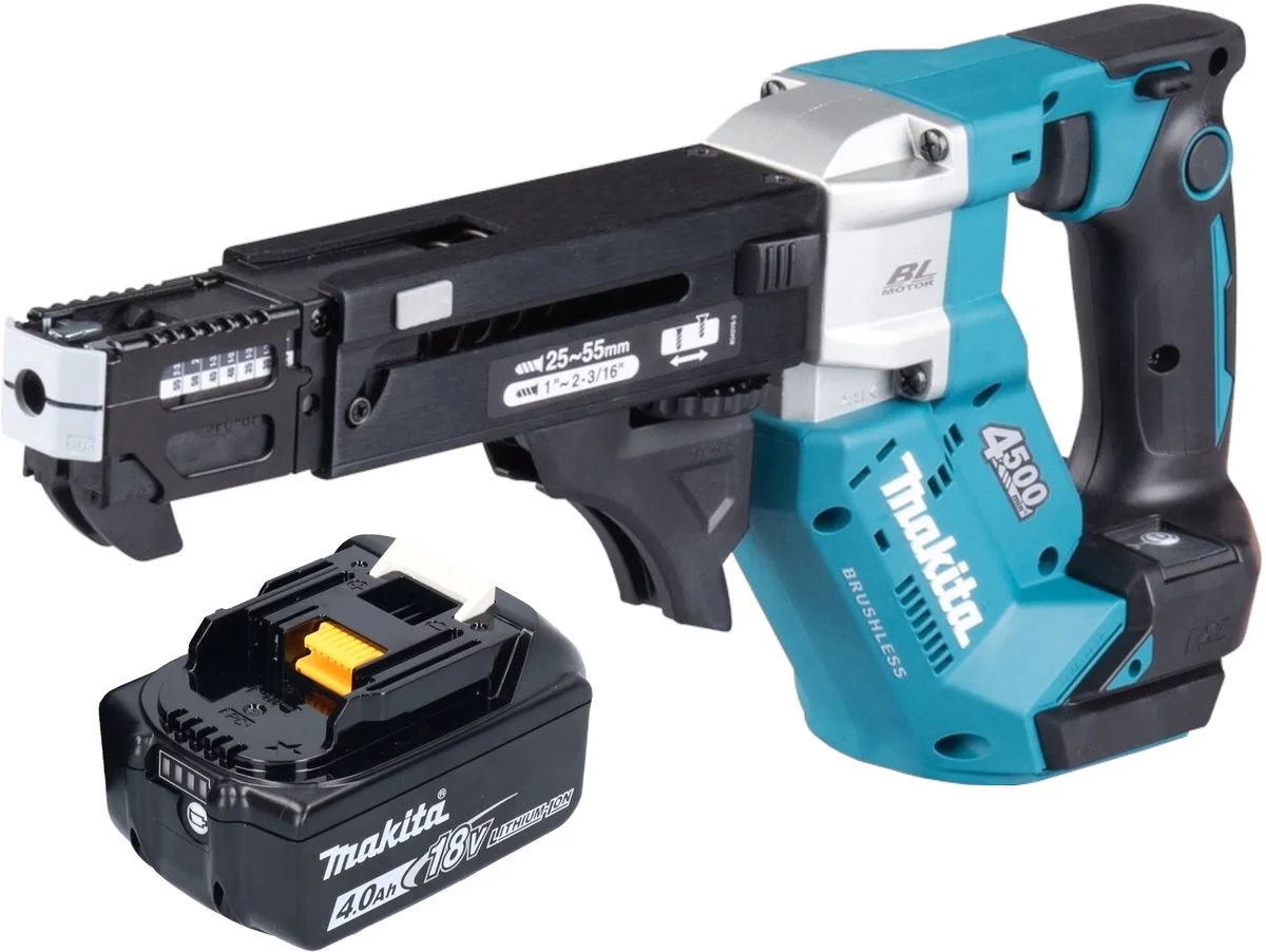 DFR 552 M1 accu-magazijnschroevendraaier 18 V 25 - 55 mm borstelloos + 1x accu 4.0 Ah - zonder oplader de Makita – image du produit