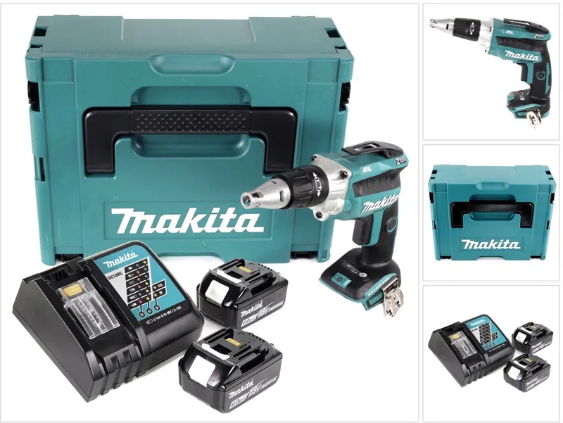 DFS 250 RGJ accu-droogbouwschroevendraaier 18 V borstelloos + 2x accu 6.0 Ah + lader + Makpac de Makita – image du produit