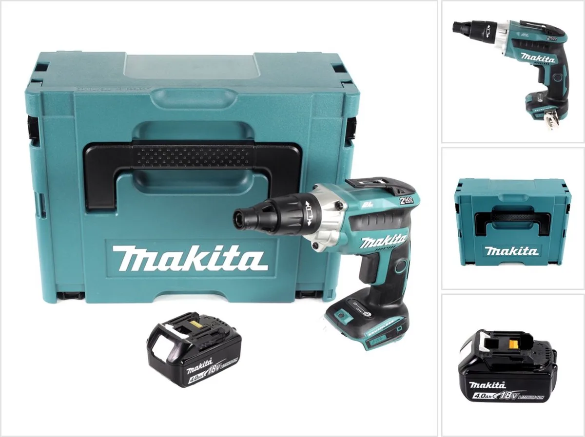 DFS 251 M1J droogbouwschroevendraaier 18 V borstelloos + 1x accu 4,0 Ah + Makpac - zonder oplader van Makita – productafbeelding