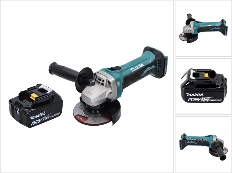 DGA 452 T1 accu haakse slijper 18 V 115 mm + 1x accu 5,0 Ah - zonder oplader de Makita – image du produit