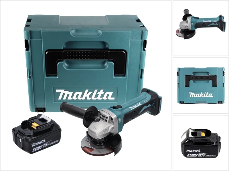 DGA 452 T1J accu haakse slijper 18 V 115 mm + 1x oplaadbare accu 5.0 Ah + Makpac - zonder lader de Makita – image du produit