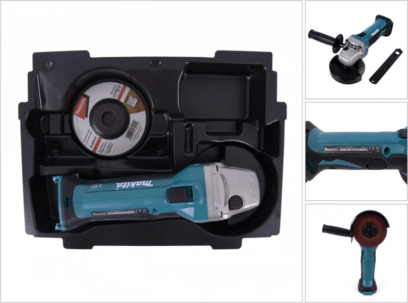 DGA 452 ZE accu haakse slijper 18 V 115 mm solo + 1x passende inzet voor Makpac ( 837632-8 ) - zonder accu, zonder oplader de Makita – image du produit