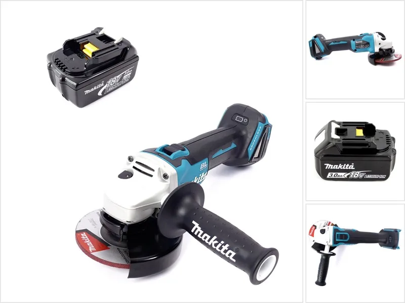 DGA 504 F1 accu haakse slijper 18 V 125 mm borstelloos + 1x accu 3,0 Ah - zonder oplader de Makita – image du produit