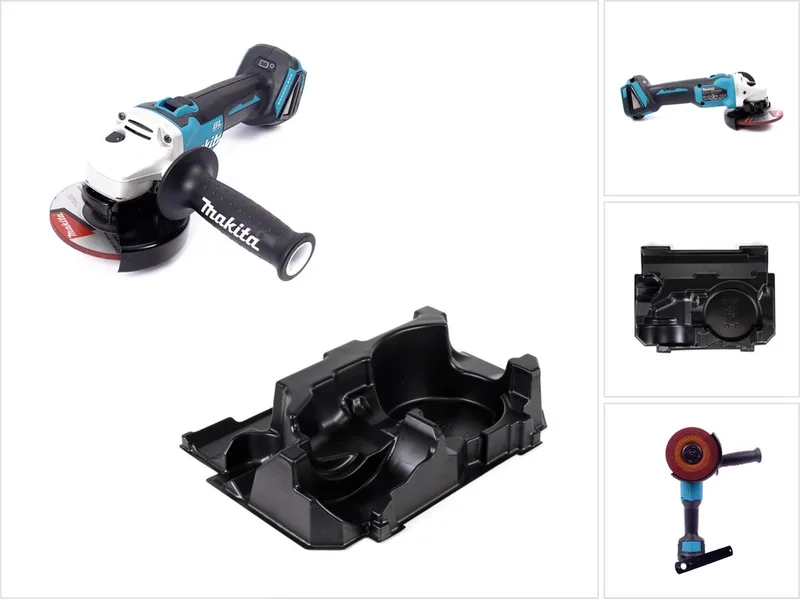 DGA 504 ZE accu haakse slijper 18 V 125 mm borstelloos solo + 1x inzetstuk voor Makpac - zonder accu, zonder oplader de Makita – image du produit