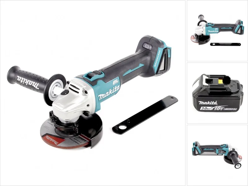 DGA 506 F1 accu haakse slijper 18V 125mm borstelloos + 1x oplaadbare accu 3.0Ah - zonder lader von Makita – Produktbild