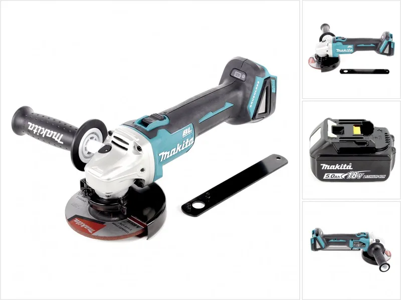 DGA 506 T1 accu haakse slijper 18V 125mm borstelloos + 1x accu 5,0Ah - zonder lader von Makita – Produktbild