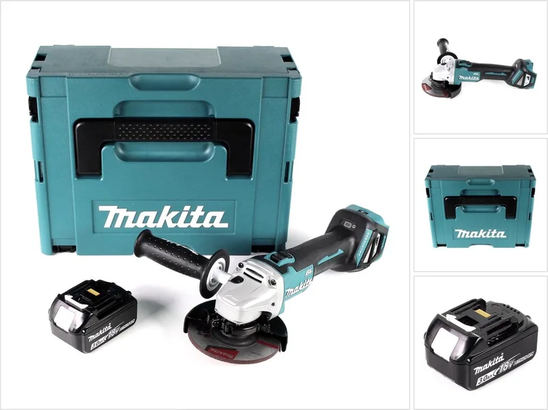 DGA 511 F1J accu haakse slijper 18V 125mm borstelloos + 1x oplaadbare accu 3.0Ah + Makpac - zonder lader de Makita – image du produit