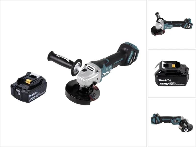 DGA 517 F1 accu haakse slijper 18 V 125 mm borstelloos + 1x oplaadbare accu 3.0 Ah - zonder lader de Makita – image du produit