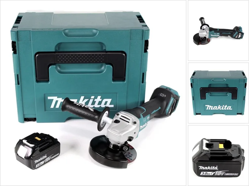 DGA 517 F1J Snoerloze haakse slijper 18 V 125 mm borstelloos + 1x oplaadbare accu 3.0 Ah + Makpac - zonder lader de Makita – image du produit