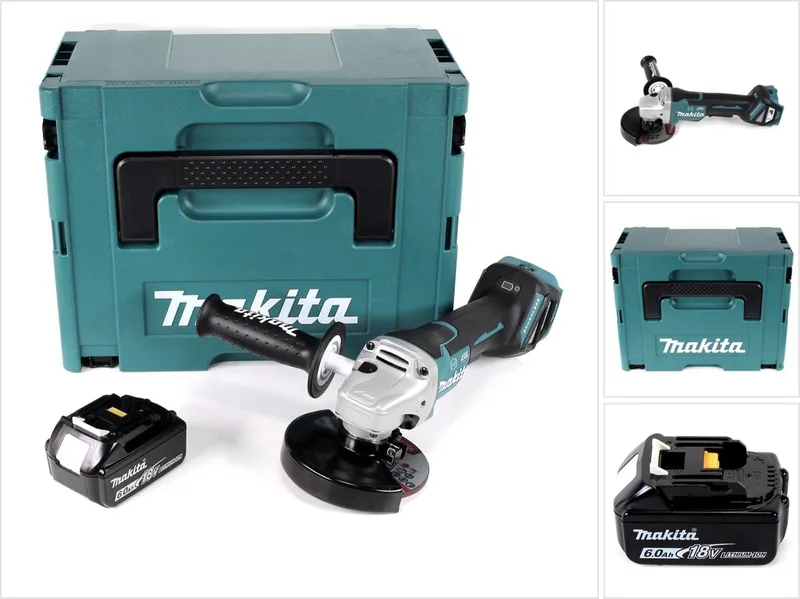 DGA 517 G1J accu haakse slijper 18 V 125 mm borstelloos + 1x oplaadbare accu 6.0 Ah + Makpac - zonder lader de Makita – image du produit
