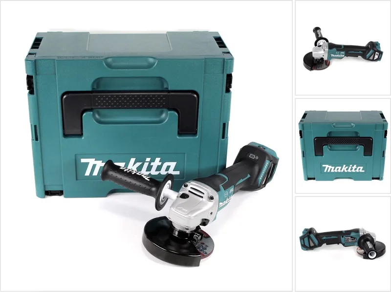 DGA 517 ZJ Snoerloze haakse slijper 18 V 125 mm borstelloos + Makpac - zonder accu, zonder lader fra Makita – produktbillede