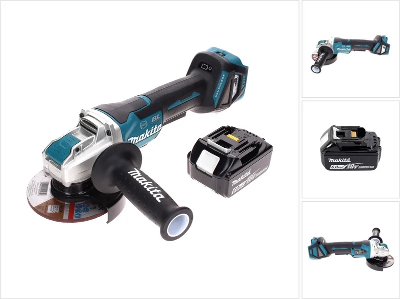DGA 519 G1 accu-haakse slijper 18 V 125 mm borstelloos X-Lock + 1x accu 6,0 Ah – zonder oplader von Makita – Produktbild