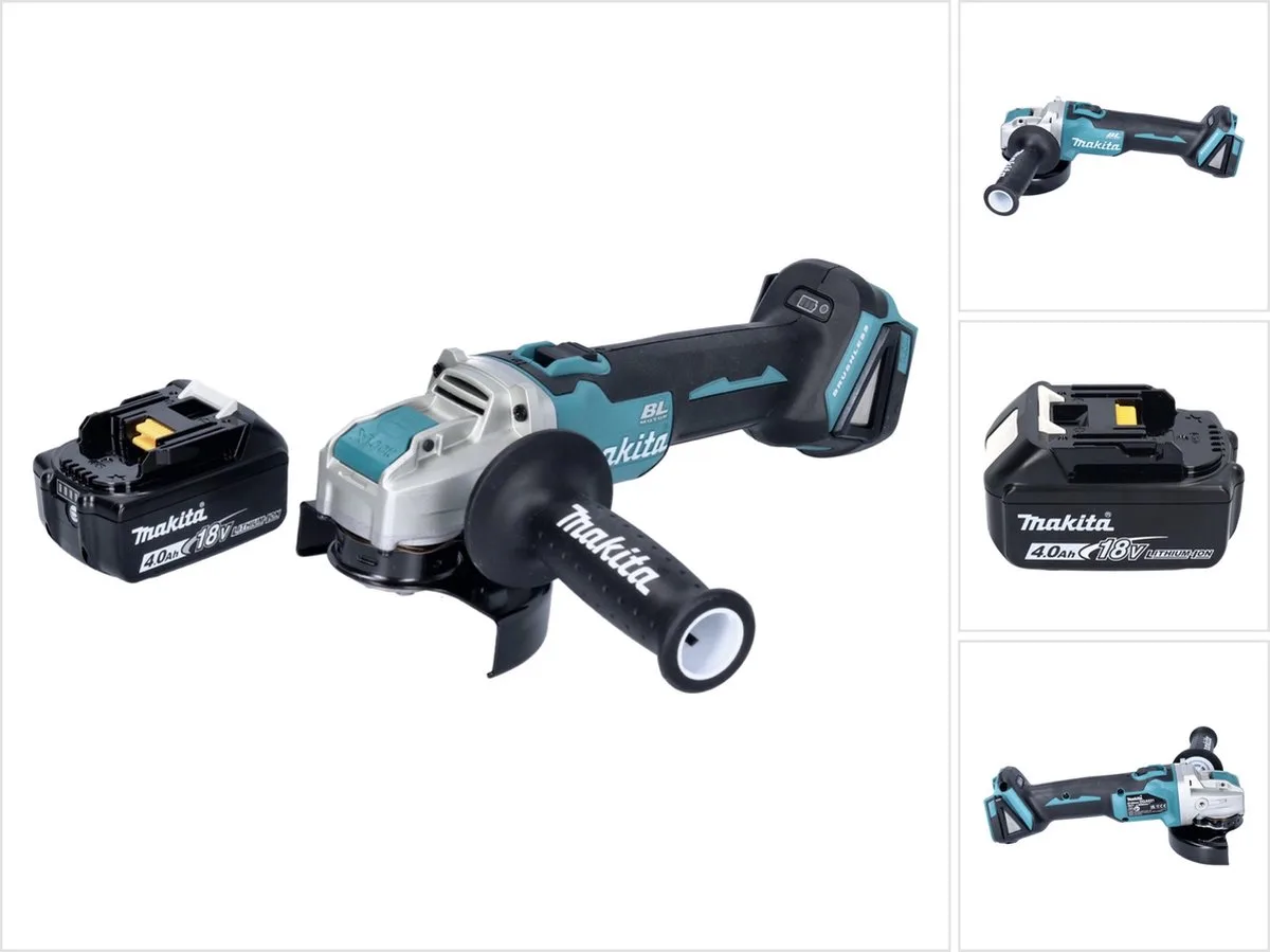 DGA 521 M1X1 Snoerloze haakse slijper 18 V 125 mm X-LOCK Brushless + 1x accu 4.0 Ah - zonder lader van Makita – productafbeelding