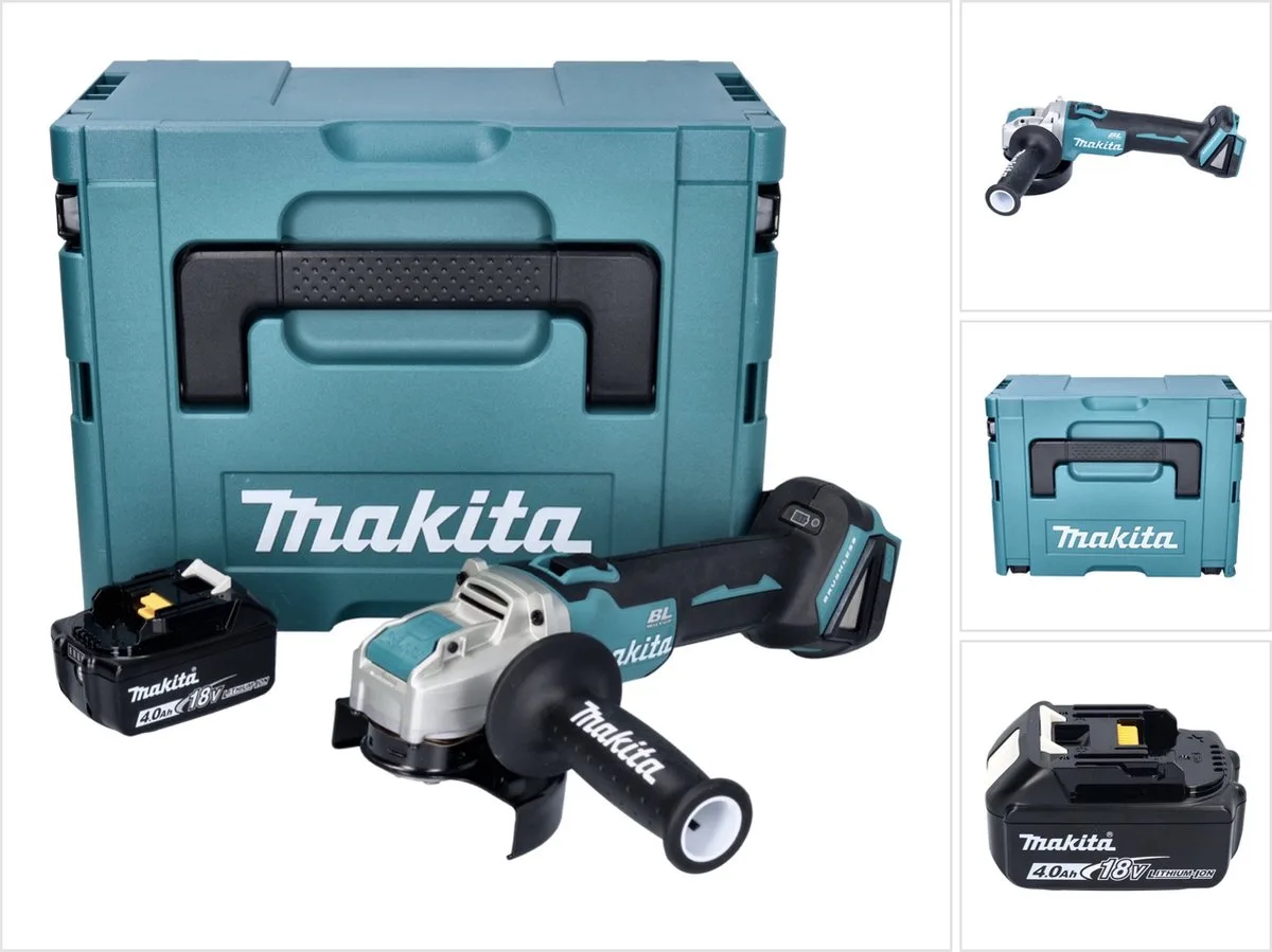 DGA 521 M1X1J Accuslijper 18 V 125 mm X-LOCK Brushless + 1x accu 4.0 Ah + Makpac - zonder lader de Makita – image du produit