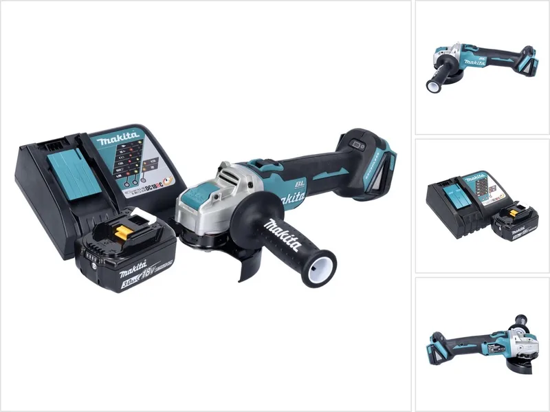 DGA 521 RF1X1 accu haakse slijper 18 V 125 mm X-LOCK Brushless + 1x accu 3,0 Ah + oplader de Makita – image du produit