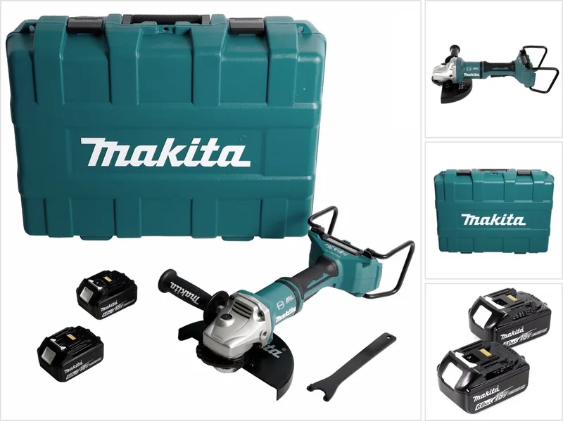 DGA 900 GKX2 accu haakse slijper 36V ( 2x18V ) 230mm borstelloos + 2x accu 6,0Ah + Ezynut + koffer - zonder lader de Makita – image du produit