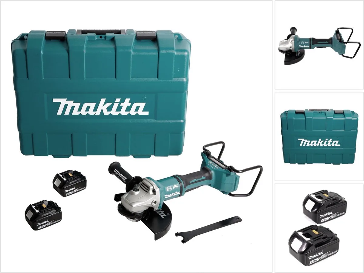 DGA 900 MKX2 accu haakse slijper 36V ( 2x18V ) 230mm borstelloos + 2x accu 4,0Ah + Ezynut + koffer - zonder lader de Makita – image du produit