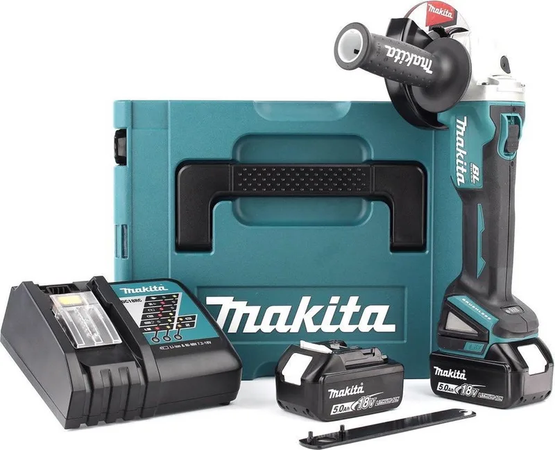 Akku-Winkelschleifer 18 V / 5,0 Ah DGA504RTJ von Makita – Produktbild