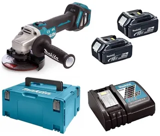 DGA513RTJ 18v Haakse slijper 125mm met 2x 5.0Ah en lader in Mbox Brushless van Makita – productafbeelding 1 van 5