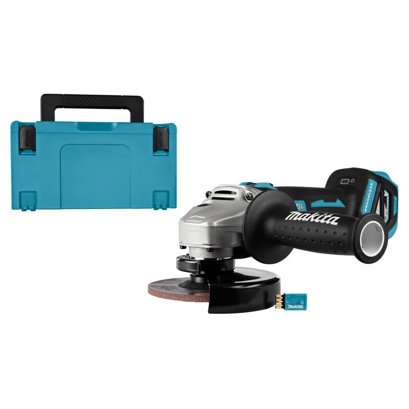 DGA514ZJU Accu haakse slijper 125mm + AWS-zender 18V Basic Body in Mbox von Makita – Produktbild