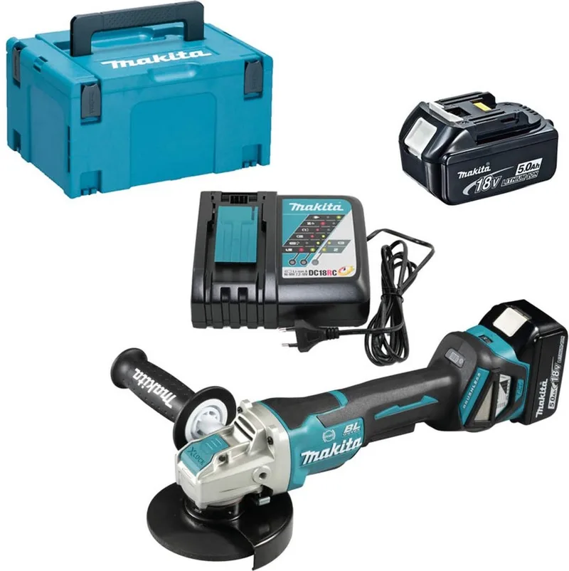 DGA519RTJ Accu Haakse Slijper 125mm X-LOCK 18V 5.0Ah in Mbox by Makita – product image