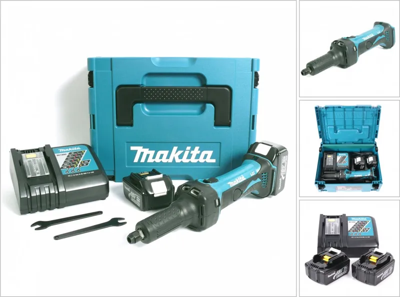 DGD 800 RFJ accu-rechte slijper 18 V + 2x 3,0 Ah accu + oplader + Makpac de Makita – image du produit
