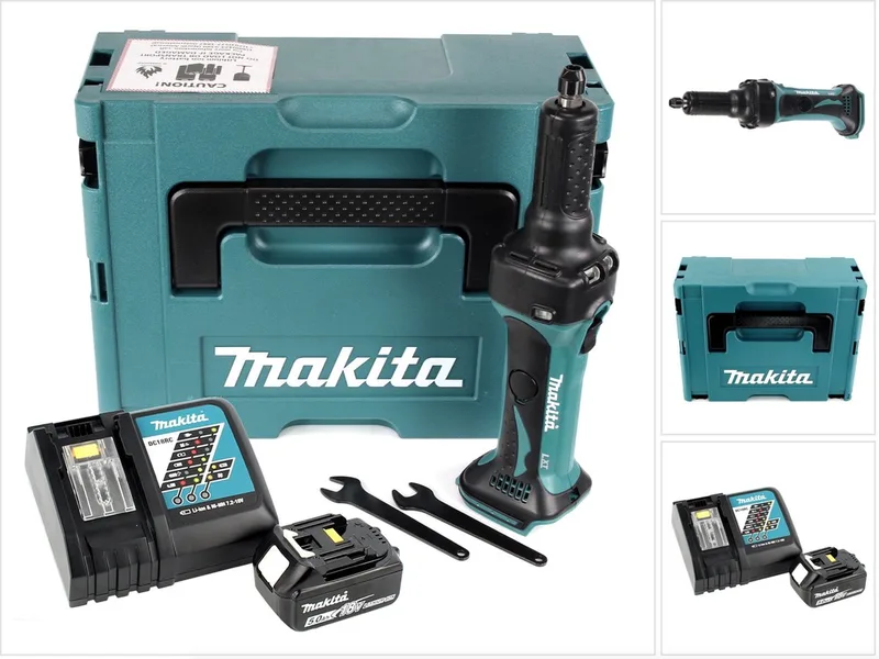 DGD 800 RT1J accu-rechte slijper 18 V + 1x accu 5,0 Ah + oplader + Makpac de Makita – image du produit