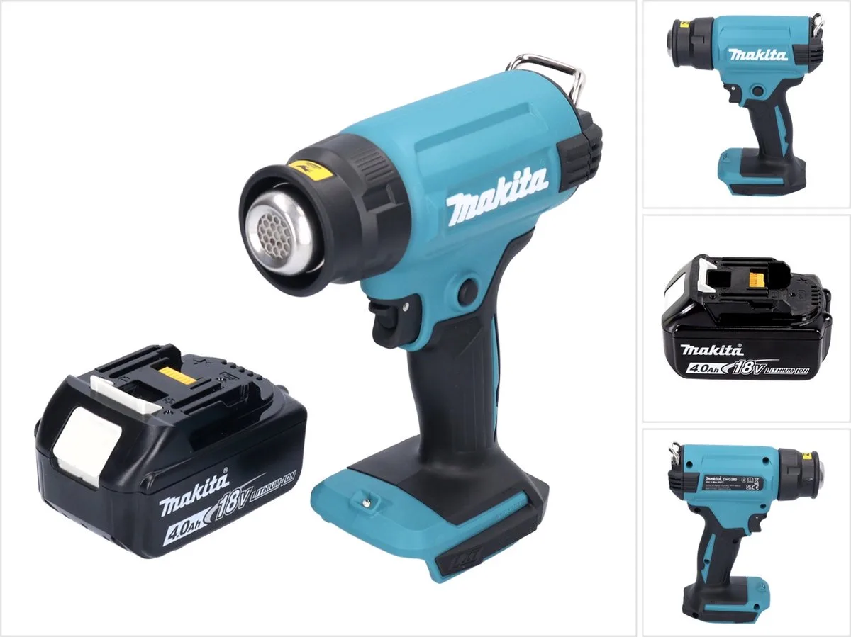 DHG 180 M1 accu heteluchtpistool 18 V 550 °C + 1x accu 4.0 Ah - zonder lader de Makita – image du produit