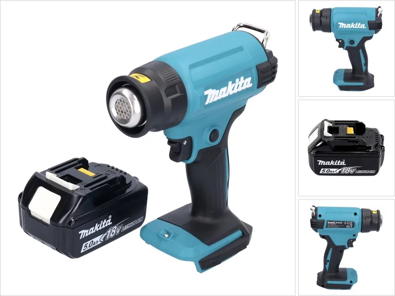 DHG 180 T1 accu-heteluchtpistool 18 V 550 °C + 1x accu 5,0 Ah - zonder oplader de Makita – image du produit