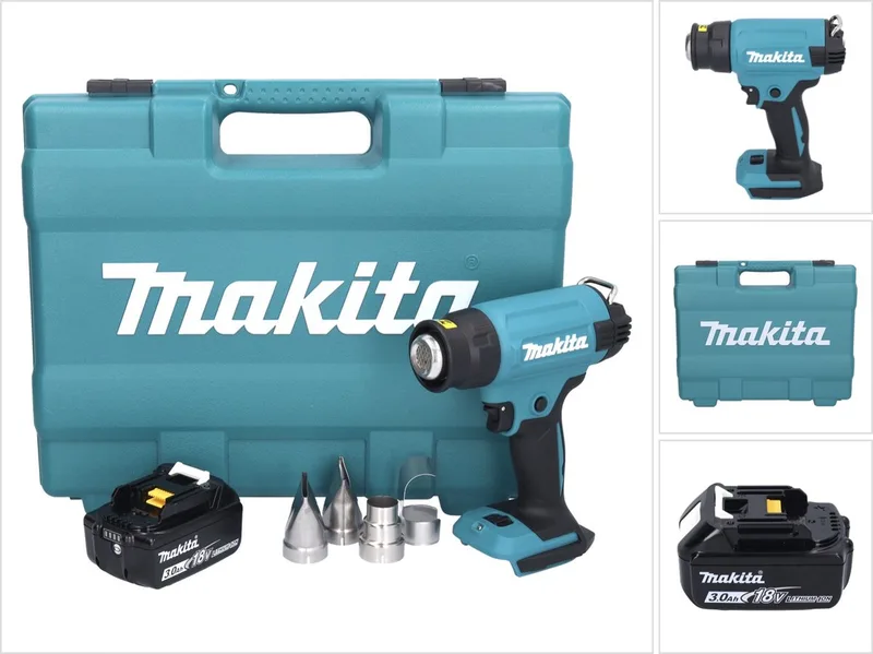 DHG 181 F1K accu-heteluchtpistool 18 V 150 - 550 °C + 1x accu 3,0 Ah + koffer - zonder oplader van Makita – productafbeelding