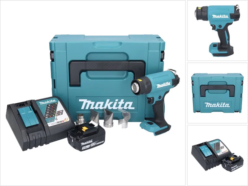 DHG 181 RF1J accu-heteluchtpistool 18 V 150 - 550 °C + 1x accu 3,0 Ah + oplader + Makpac by Makita – product image