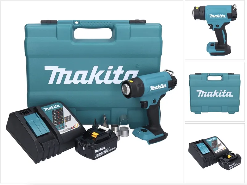 DHG 181 RG1K accu-heteluchtpistool 18 V 150 - 550 °C + 1x accu 6,0 Ah + oplader + koffer van Makita – productafbeelding
