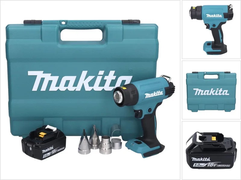 DHG 181 T1K snoerloos heteluchtpistool 18 V 150 - 550°C + 1x accu 5.0 Ah + koffer - zonder lader van Makita – productafbeelding