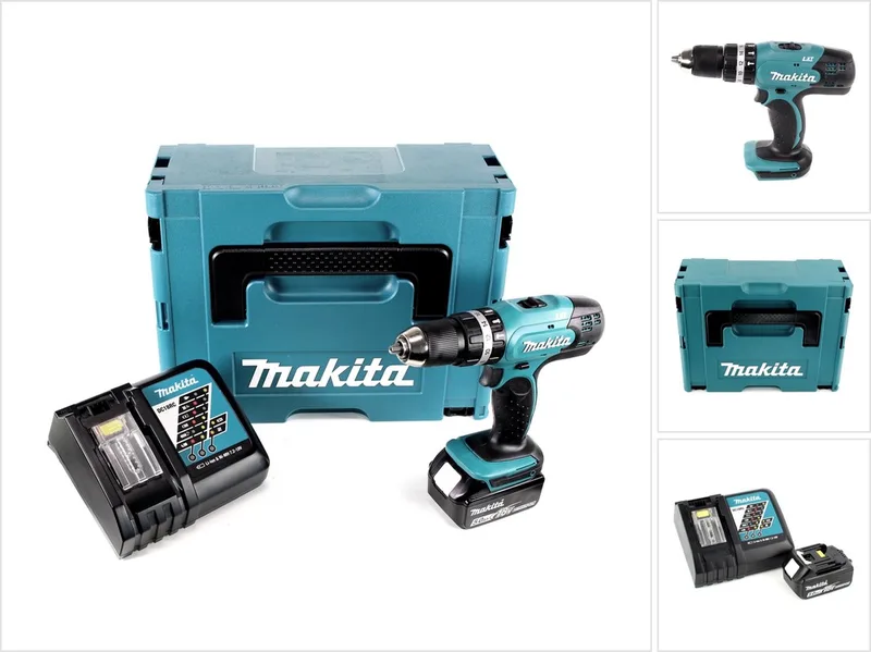 DHP 453 RT1J accu klopboormachine 18V 42Nm + 1x accu 5,0Ah + lader in Makpac 2 von Makita – Produktbild