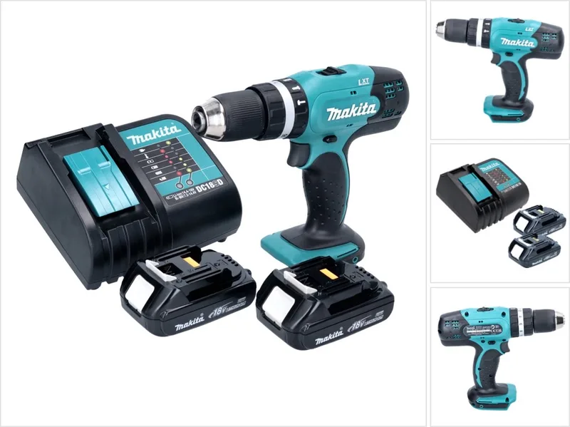 DHP 453 SY accu klopboormachine 18 V 42 Nm + 2x accu 1,3 Ah + lader de Makita – image du produit