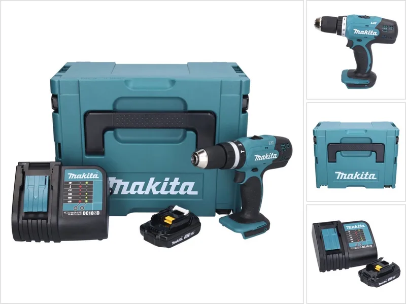 DHP 453 SY1J accu klopboormachine 18 V 42 Nm + 1x oplaadbare accu 1,5 Ah + lader + Makpac von Makita – Produktbild