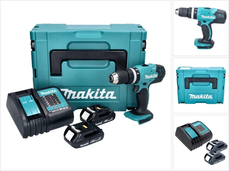 DHP 453 SYJ accu klopboormachine 18 V 42 Nm + 2x accu 1,3 Ah + lader + Makpac de Makita – image du produit