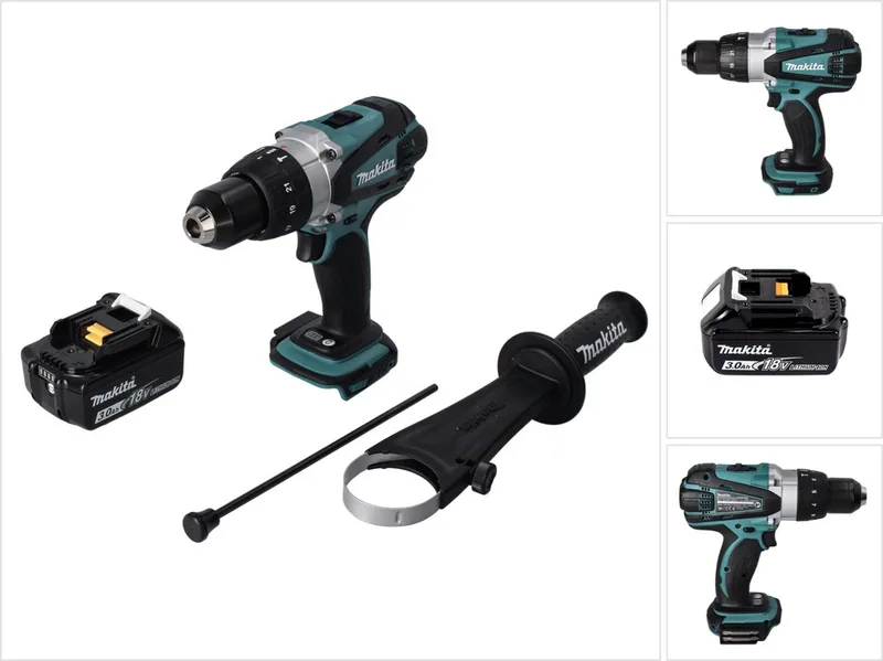 DHP 458 F1 accu-klopboormachine 18 V 91 Nm + 1x accu 3,0 Ah - zonder oplader fra Makita – produktbillede
