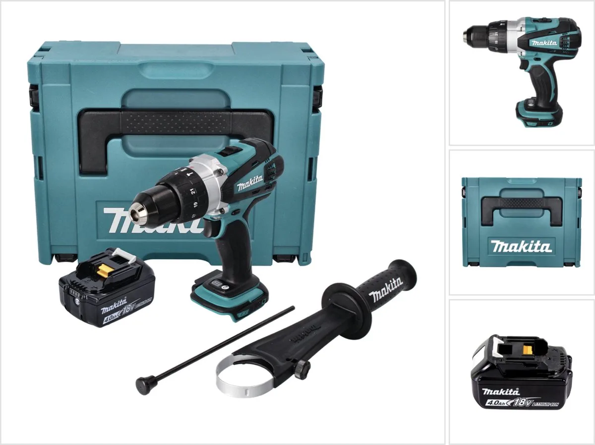DHP 458 M1J accu-klopboormachine 18 V 91 Nm + 1x accu 4,0 Ah + Makpac - zonder oplader von Makita – Produktbild