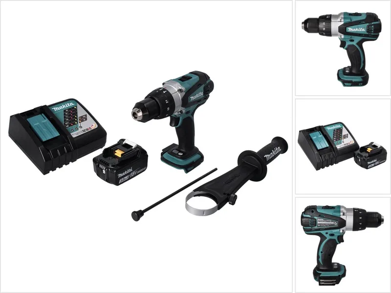 DHP 458 RF1 accu-klopboormachine 18 V 91 Nm + 1x accu 3,0 Ah + oplader von Makita – Produktbild