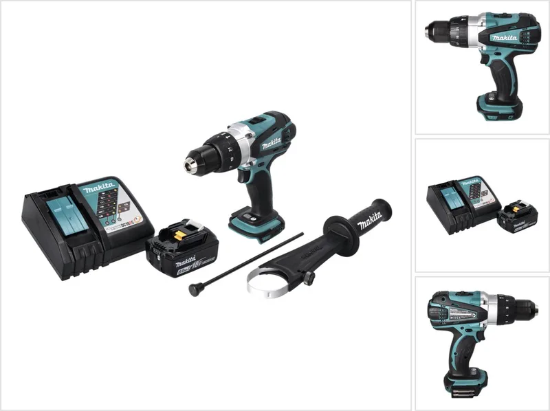 DHP 458 RG1 accu-klopboormachine 18 V 91 Nm + 1x accu 6,0 Ah + oplader de Makita – image du produit